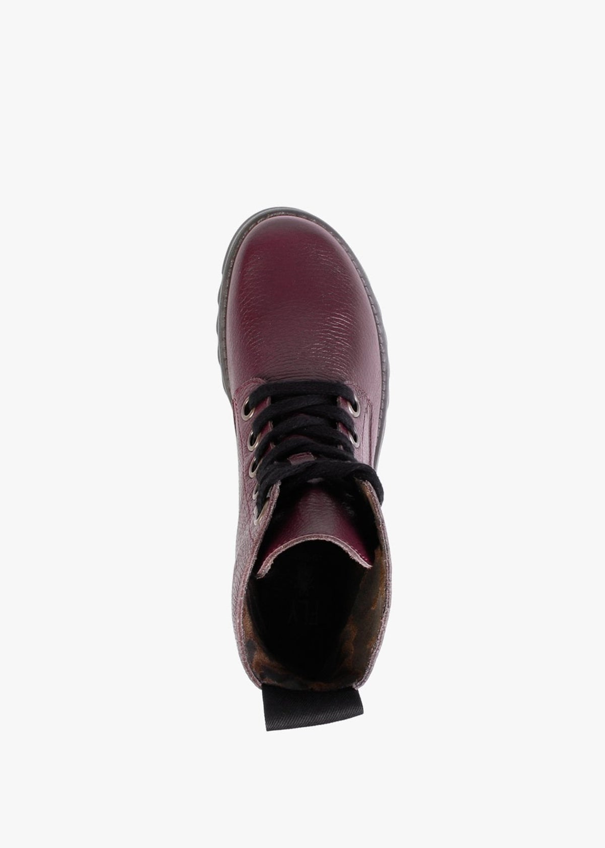 Ragi Burgundy Pebbled Leather Ankle Boots