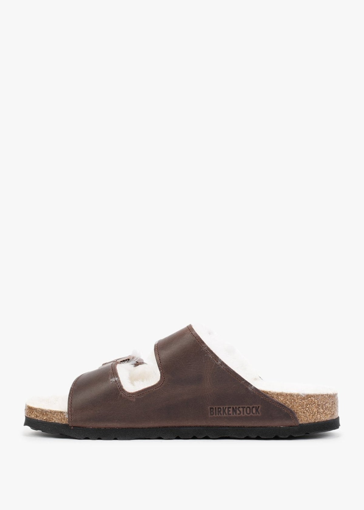 Arizona Shearling Habana Waxy Oiled Leather Two Bar Mules