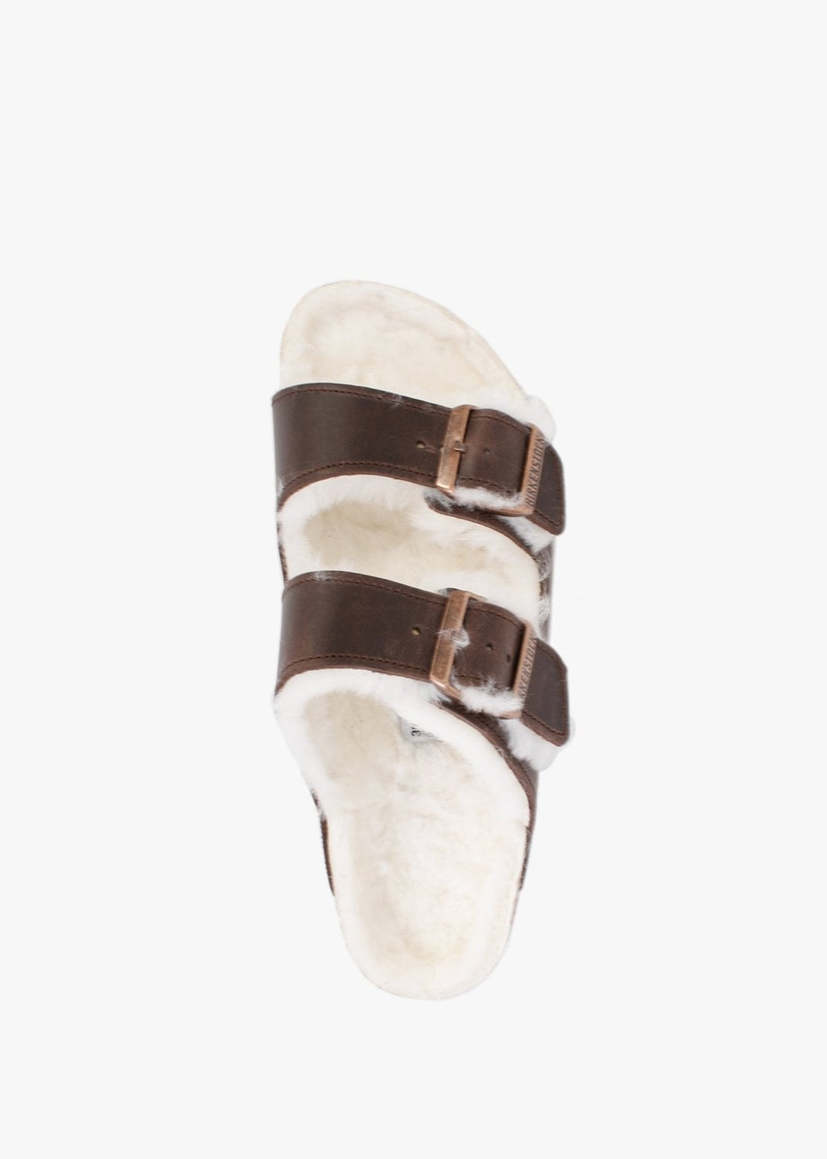 Arizona Shearling Habana Waxy Oiled Leather Two Bar Mules
