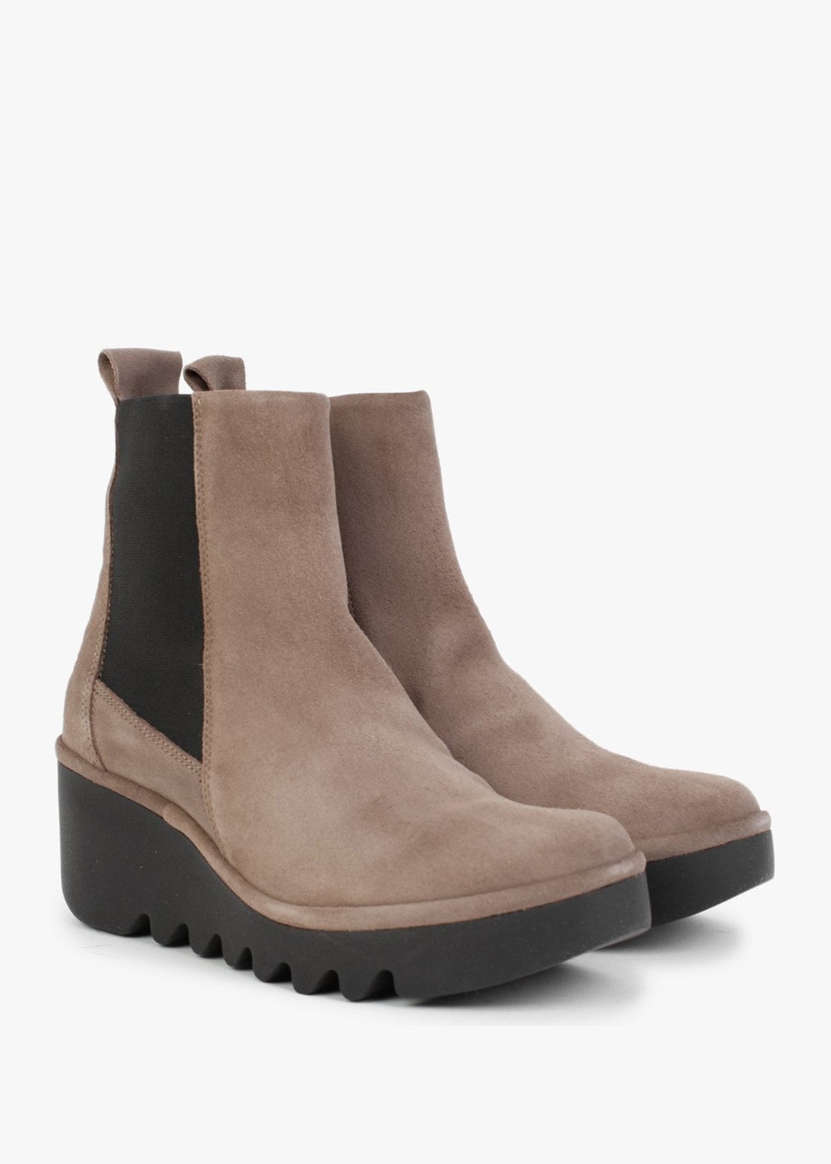Bagu Taupe Oil Suede Wedge Chelsea Boots