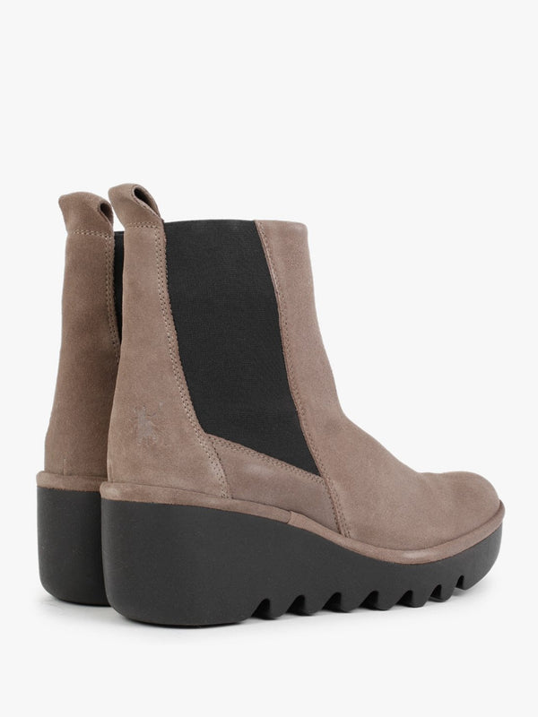 Bagu Taupe Oil Suede Wedge Chelsea Boots