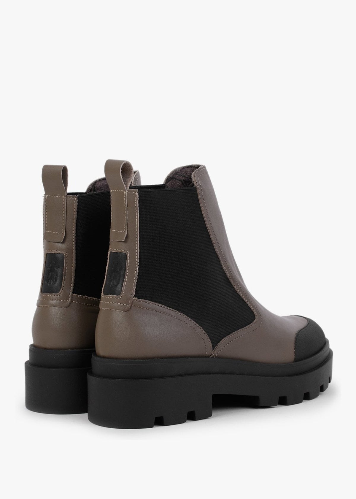 Jeba Taupe Leather Chunky Chelsea Boots