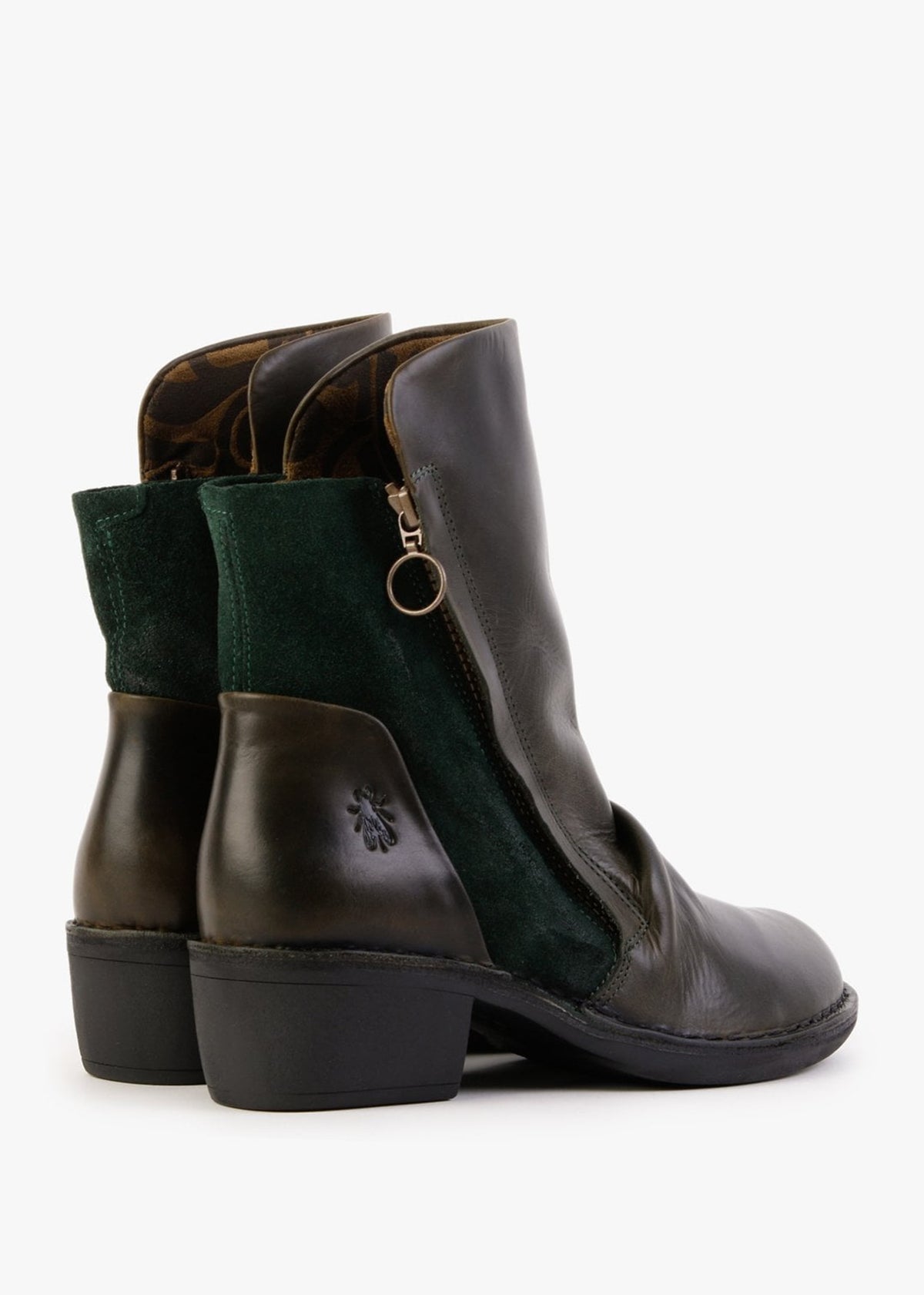 Mely Diesel Green Forest Leather & Suede Ankle Boots