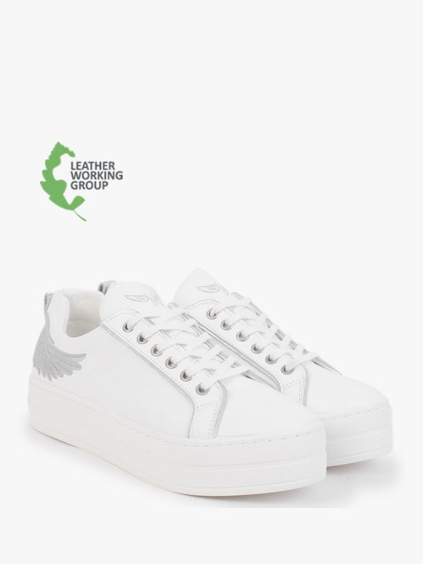 Angels II Silver Leather Flatform Trainers