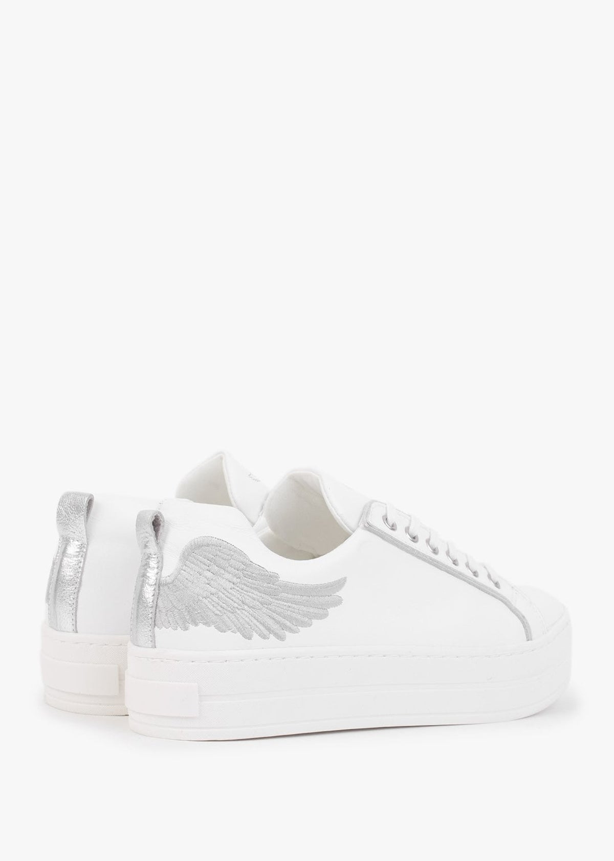 Angels II Silver Leather Flatform Trainers