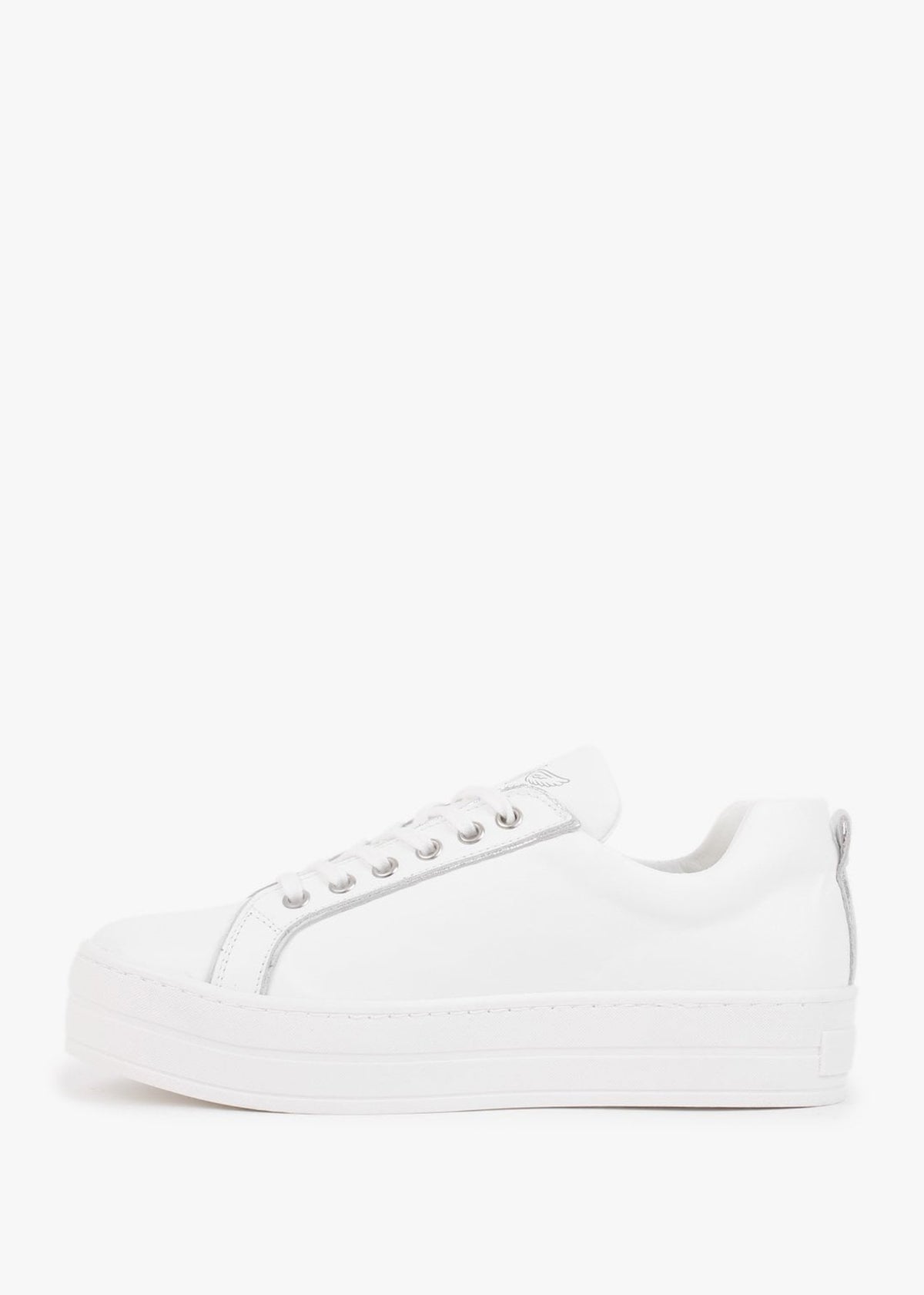 Angels II Silver Leather Flatform Trainers