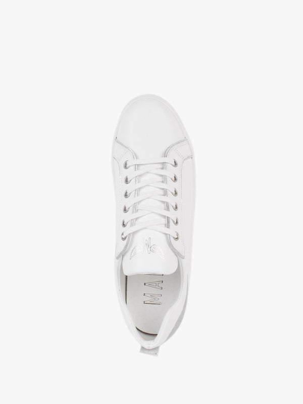 Angels II Silver Leather Flatform Trainers