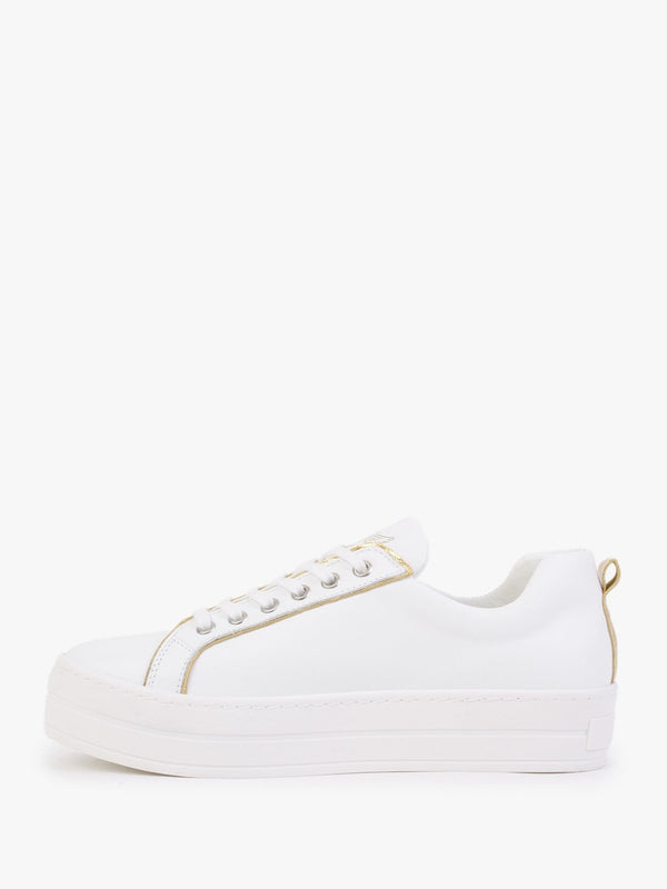 Angels II Gold Leather Flatform Trainers