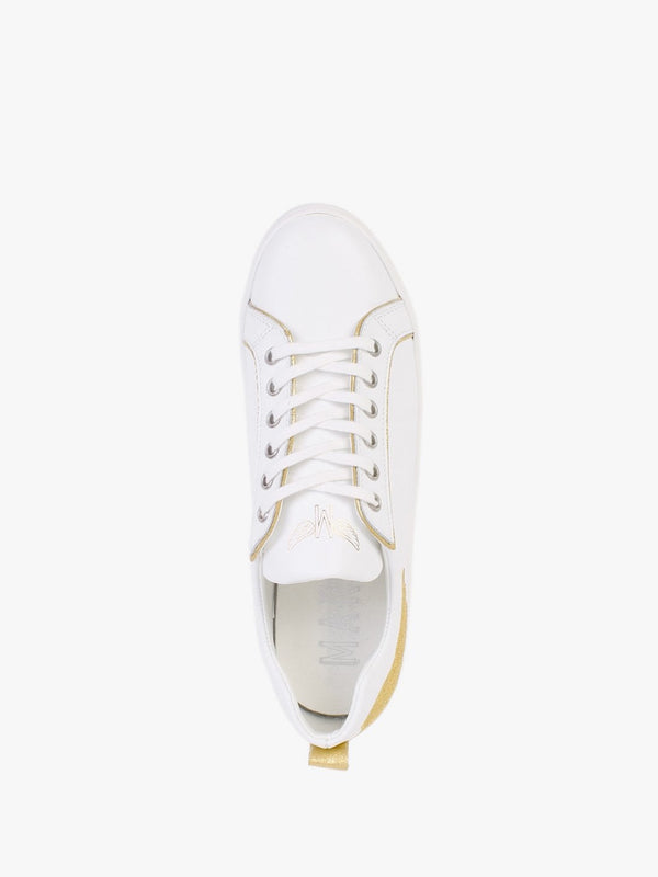 Angels II Gold Leather Flatform Trainers