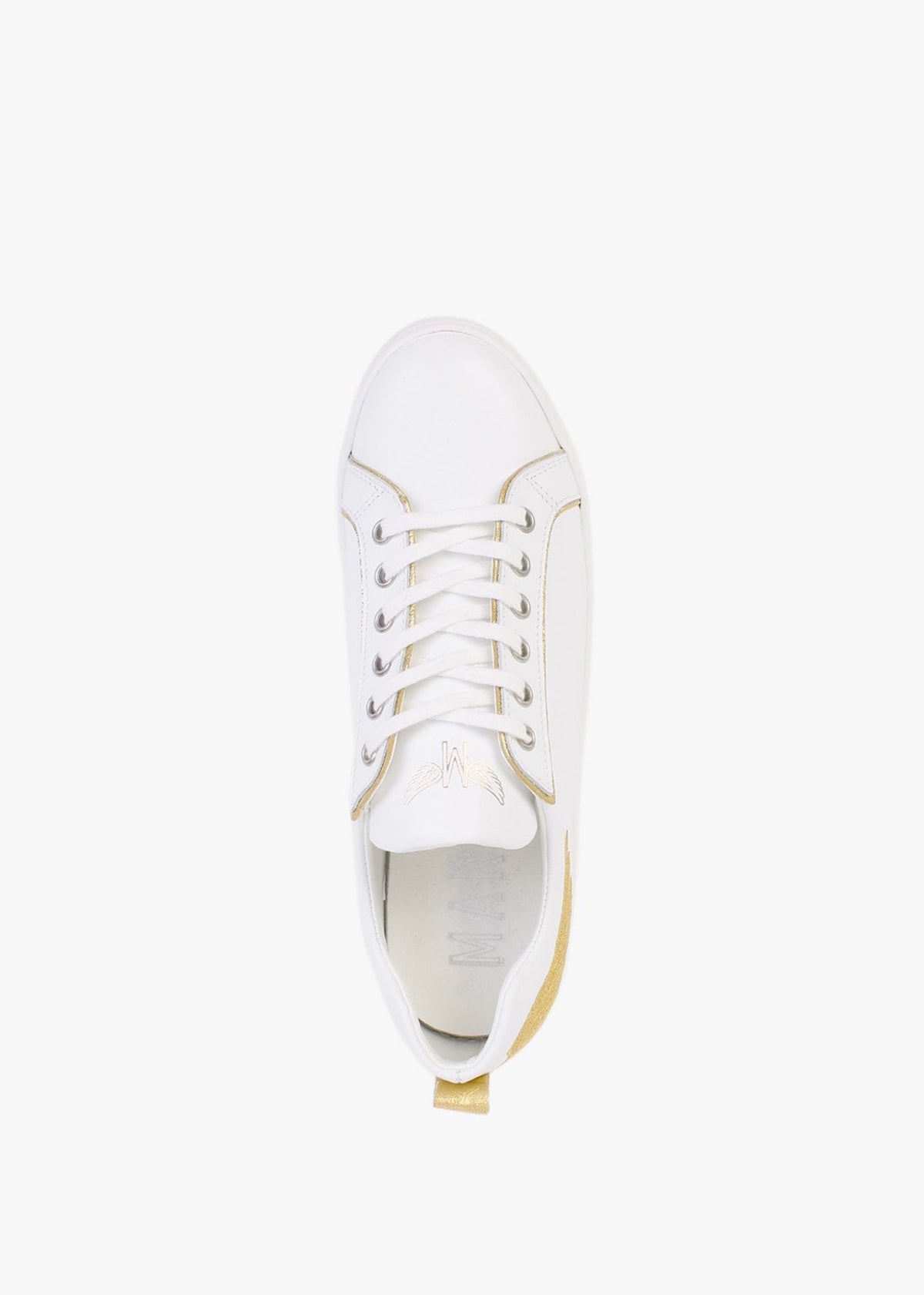 Angels II Gold Leather Flatform Trainers