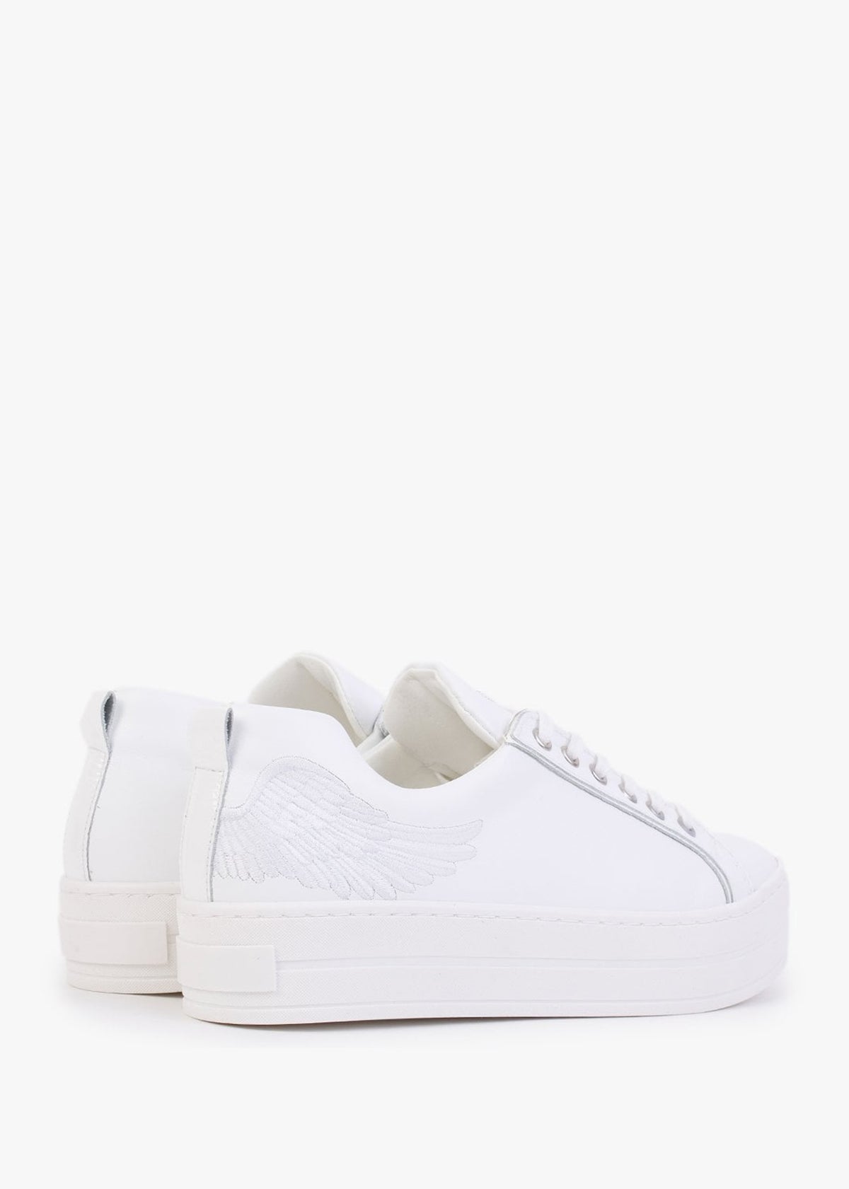 Angels II White Leather Flatform Trainers