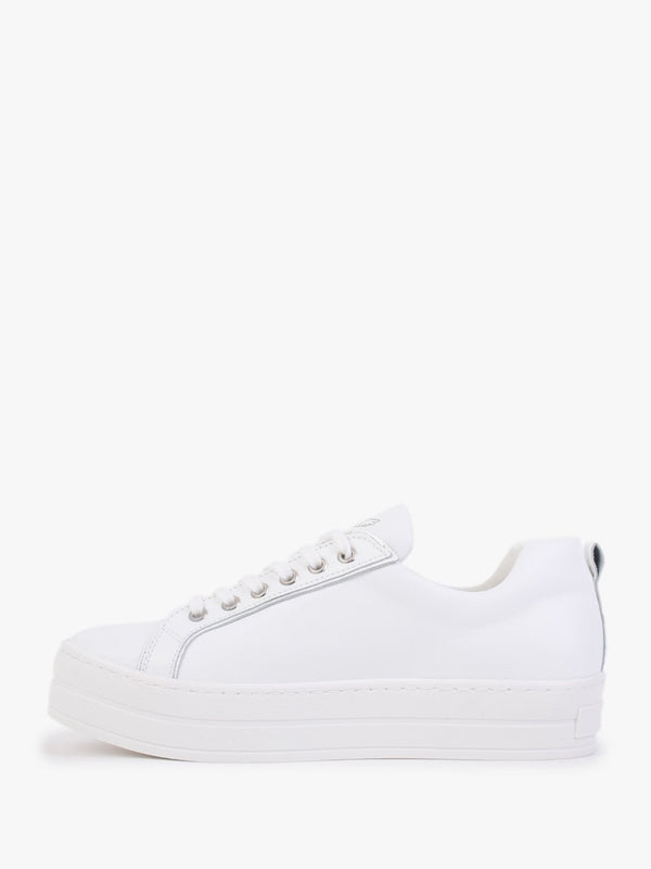 Angels II White Leather Flatform Trainers