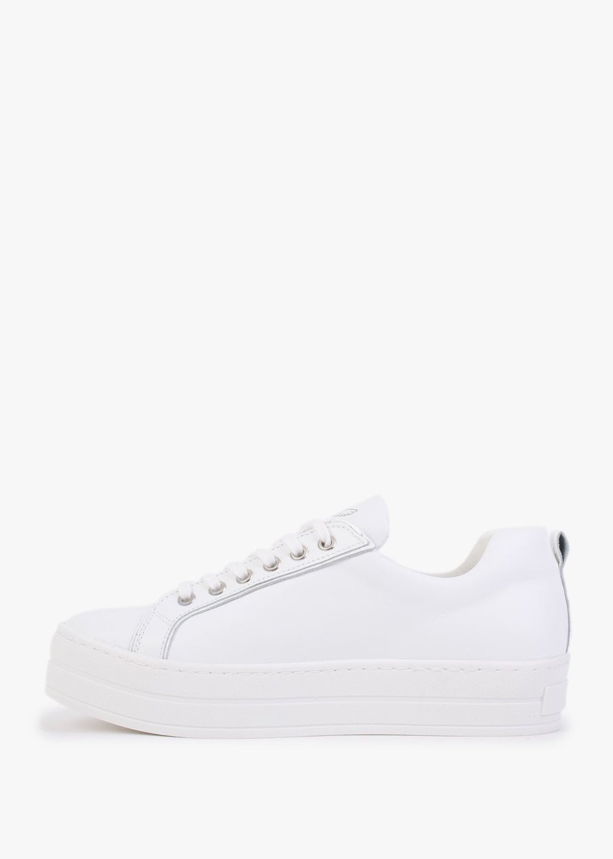 Angels II White Leather Flatform Trainers