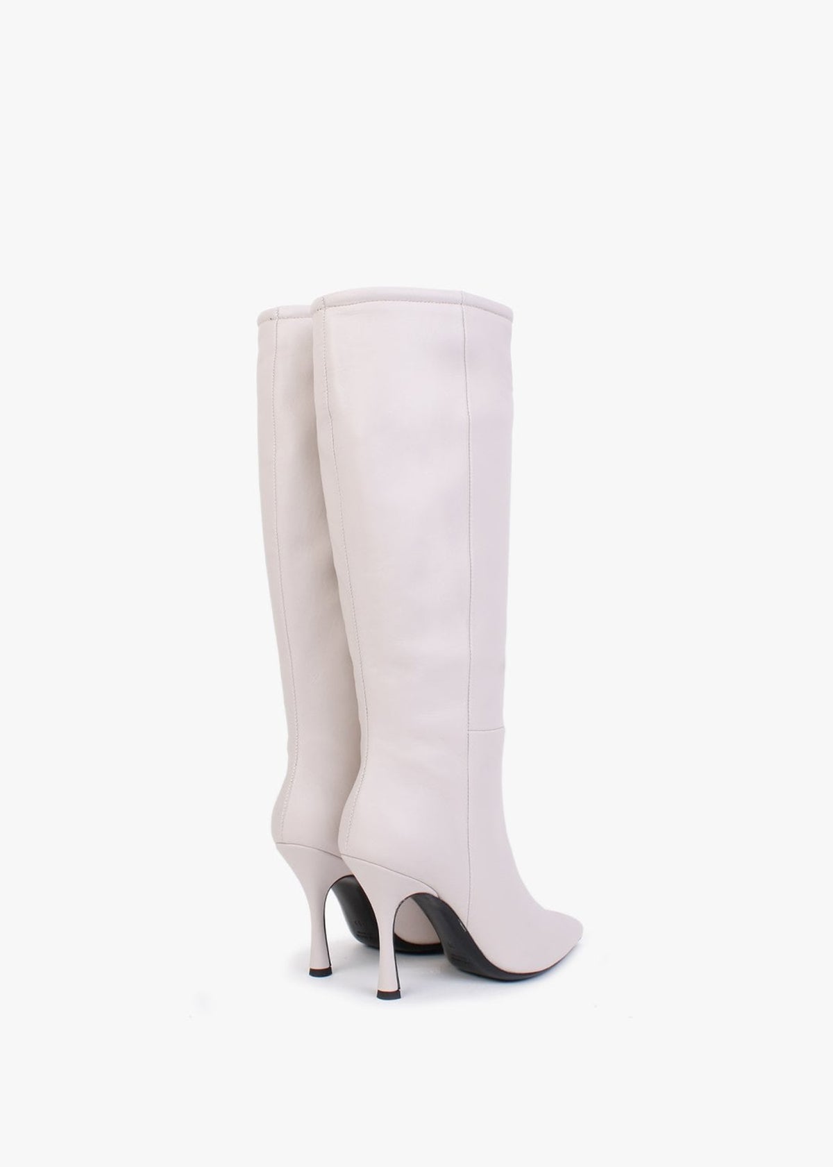 Nulnee Light Grey Leather Knee Boots