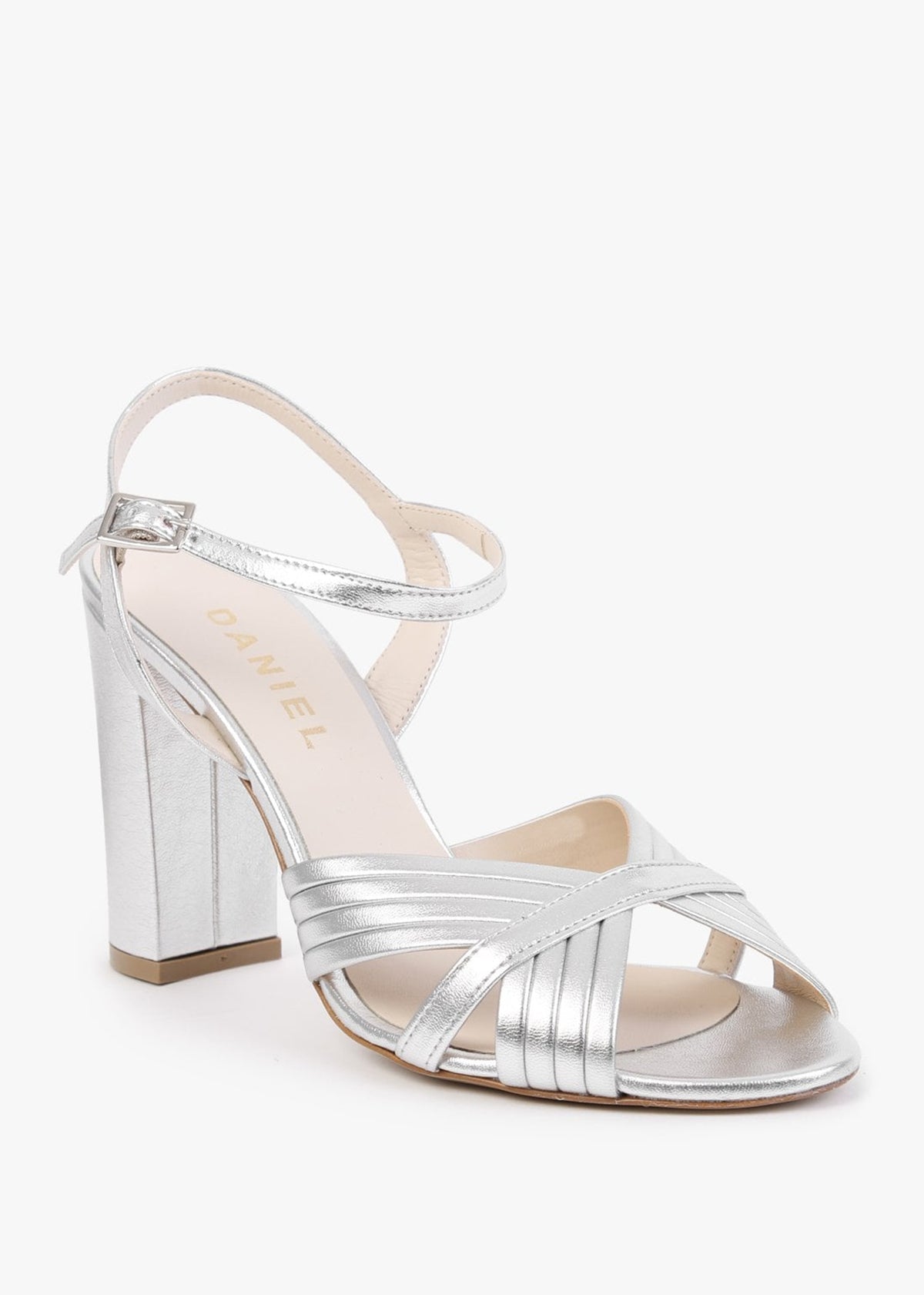 Aversan Silver Leather Heeled Sandals