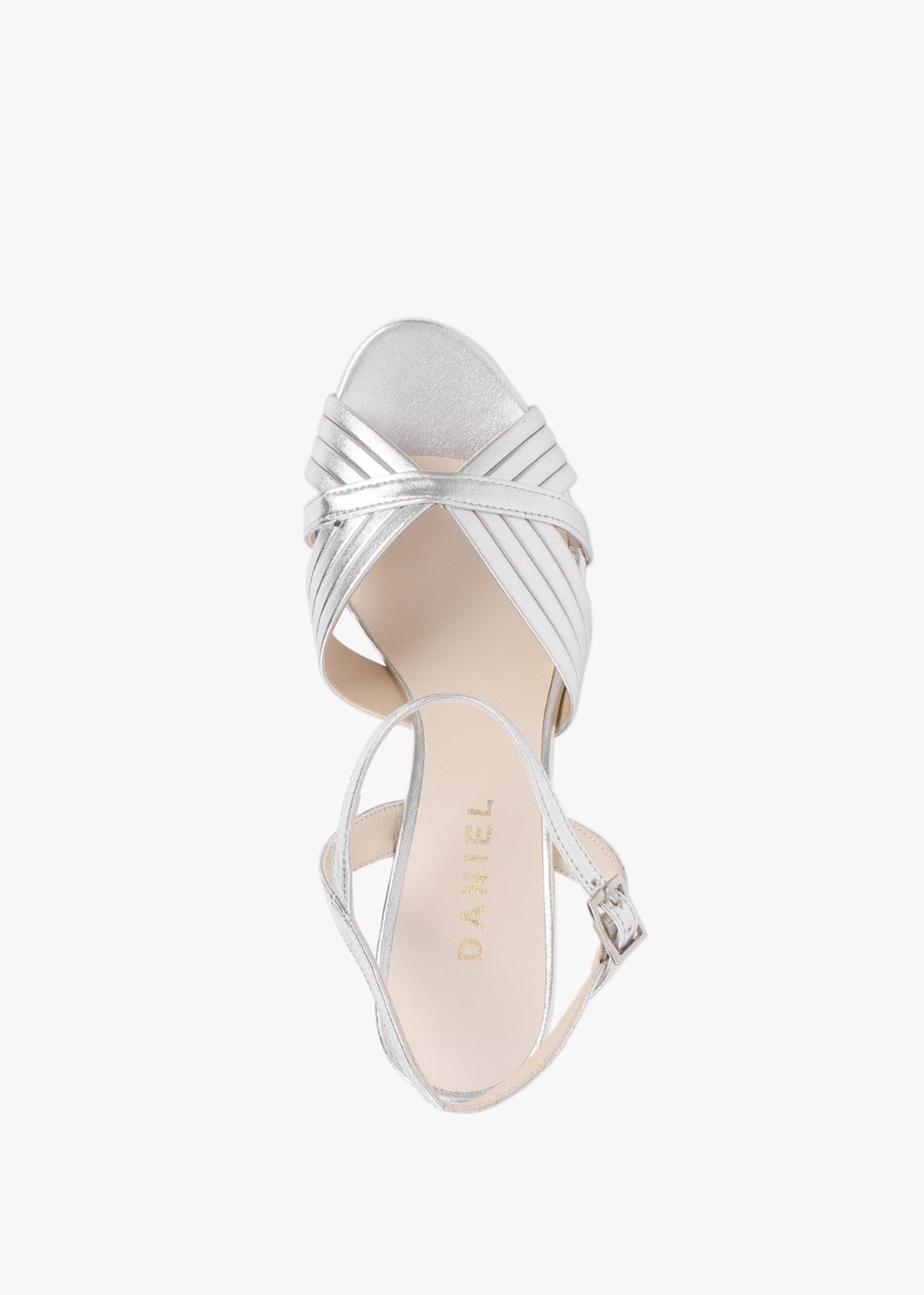 Aversan Silver Leather Heeled Sandals