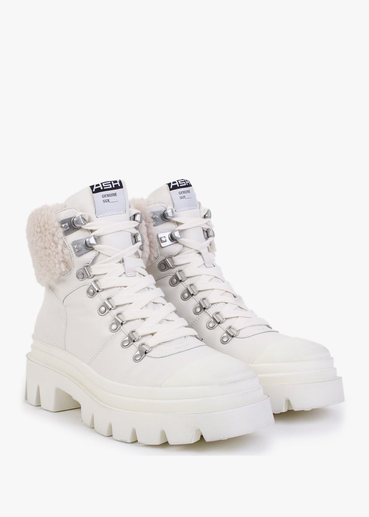 Patagonia Faux Fur Off White Leather Hiking Boots