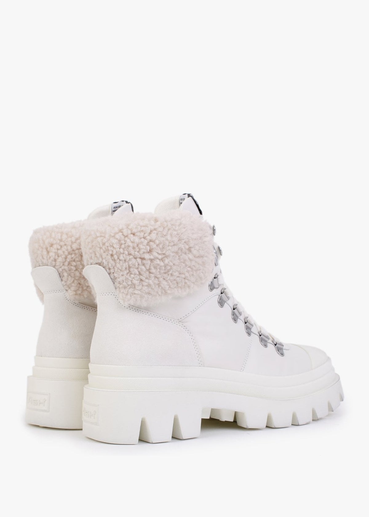 Patagonia Faux Fur Off White Leather Hiking Boots