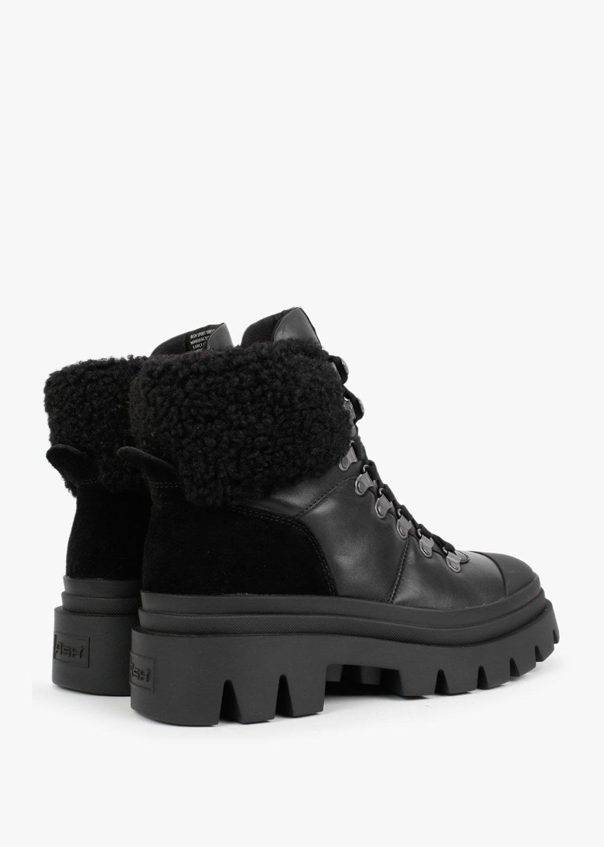 Patagonia Faux Fur Black Leather Hiking Boots