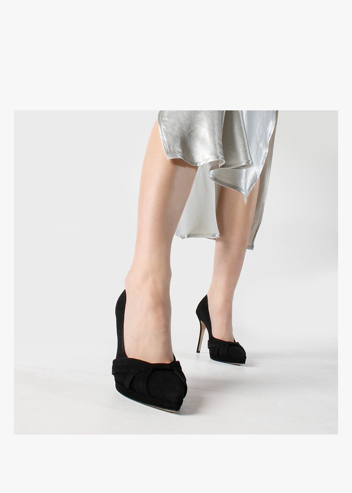 Avercor Black Suede Court Shoes