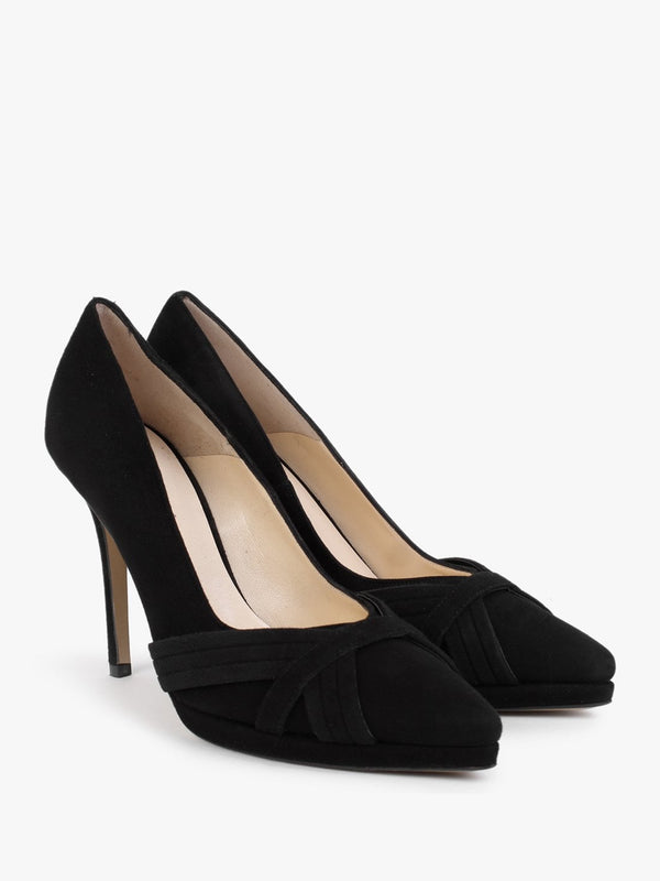 Avercor Black Suede Court Shoes