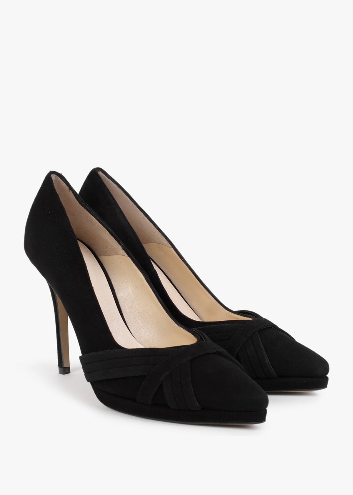 Avercor Black Suede Court Shoes
