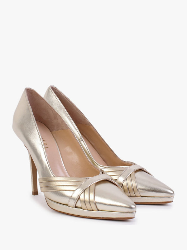 Avercor Gold Leather Court Shoes