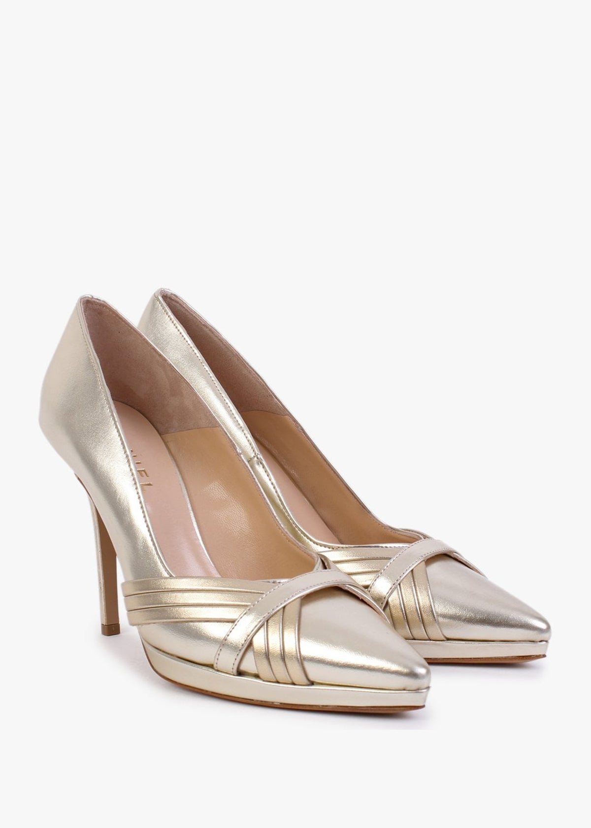 Avercor Gold Leather Court Shoes
