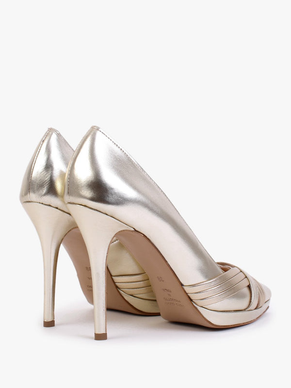 Avercor Gold Leather Court Shoes