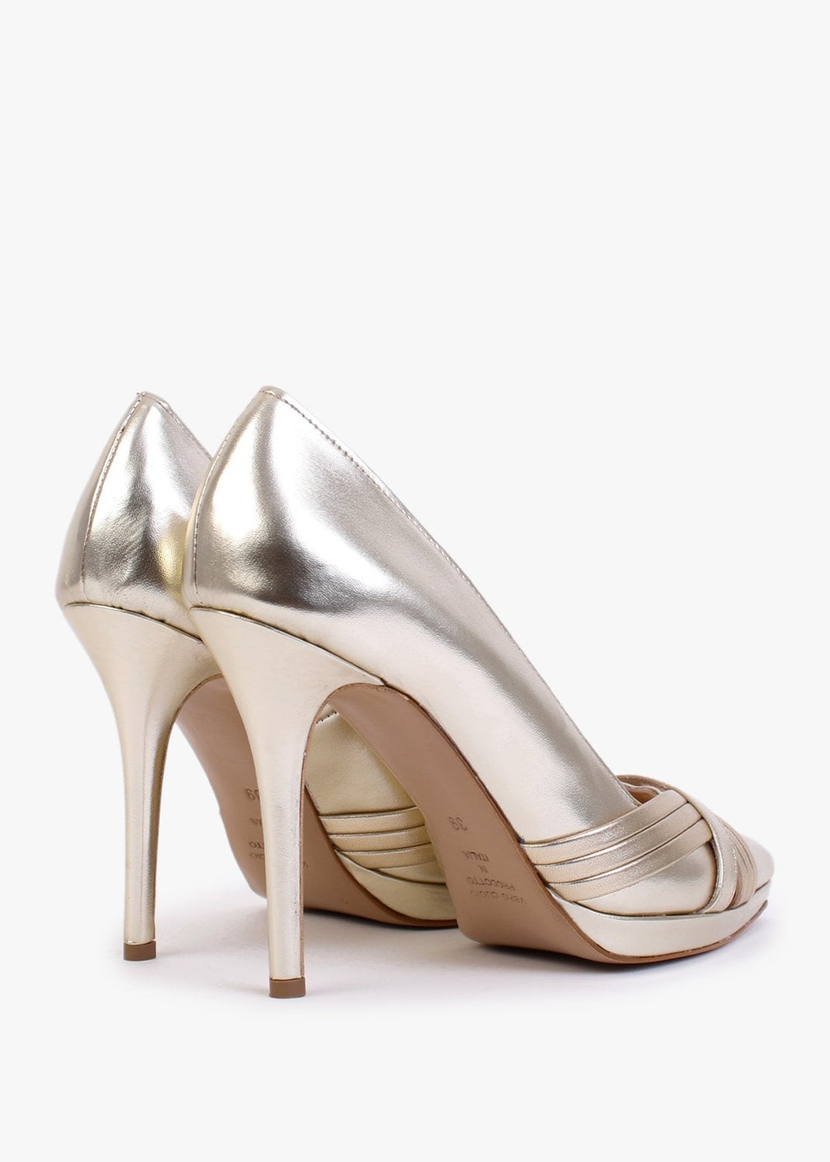 Avercor Gold Leather Court Shoes
