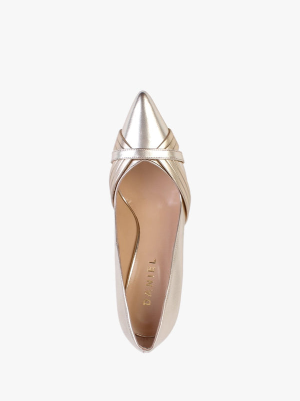 Avercor Gold Leather Court Shoes