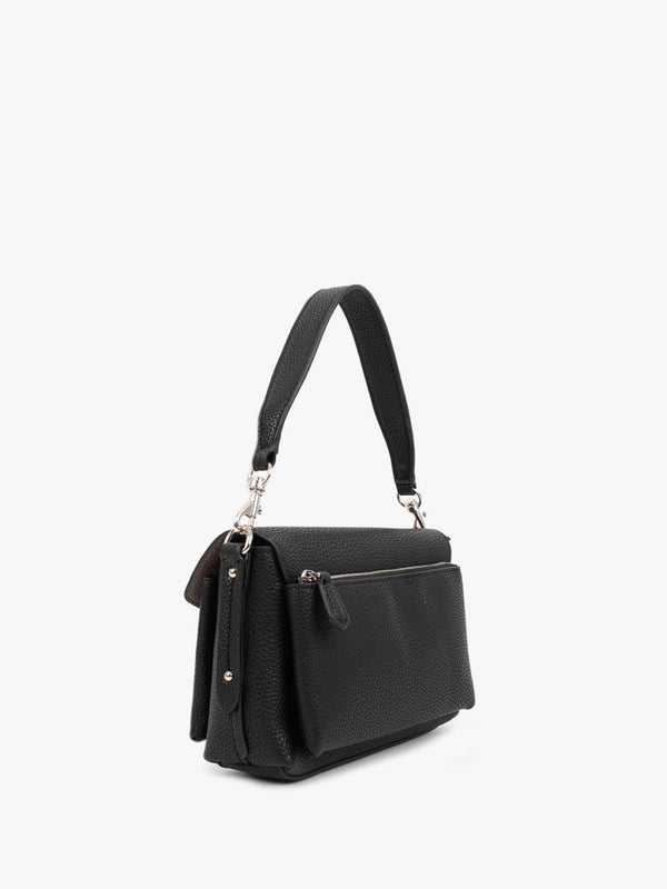 Eco Brenton Black Flapover Shoulder Bag