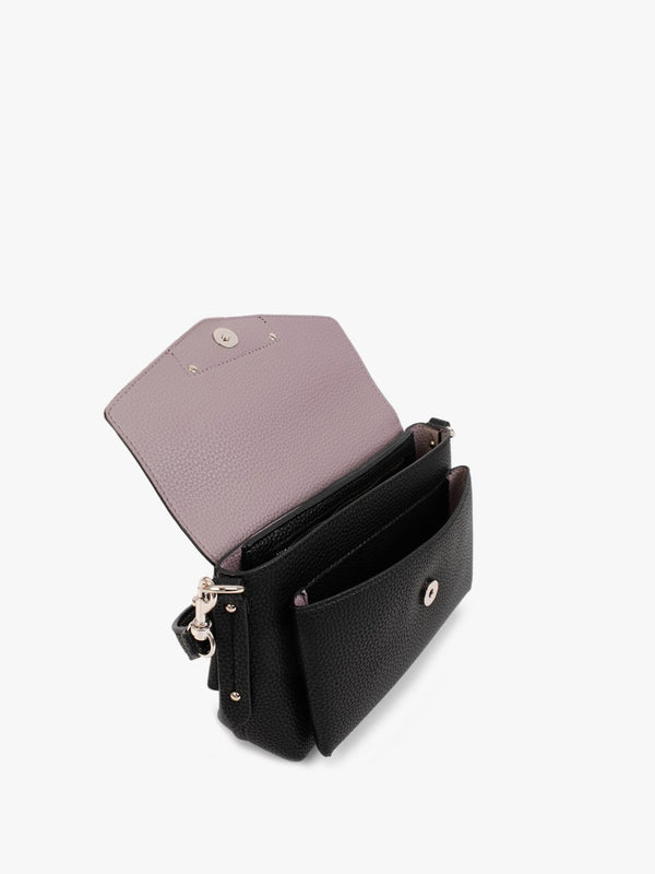 Eco Brenton Black Flapover Shoulder Bag