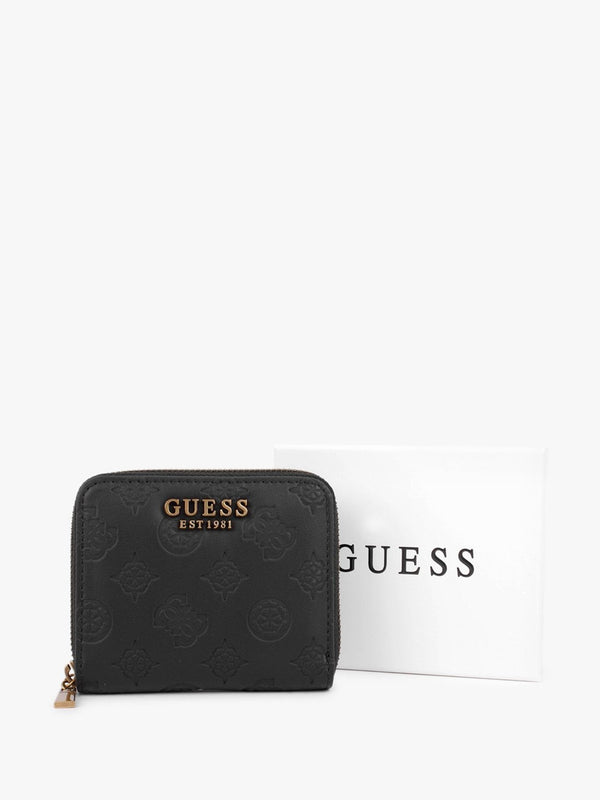 Small G Vibe Logo Stamp Black Zip Around Wallet