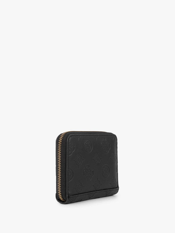 Small G Vibe Logo Stamp Black Zip Around Wallet