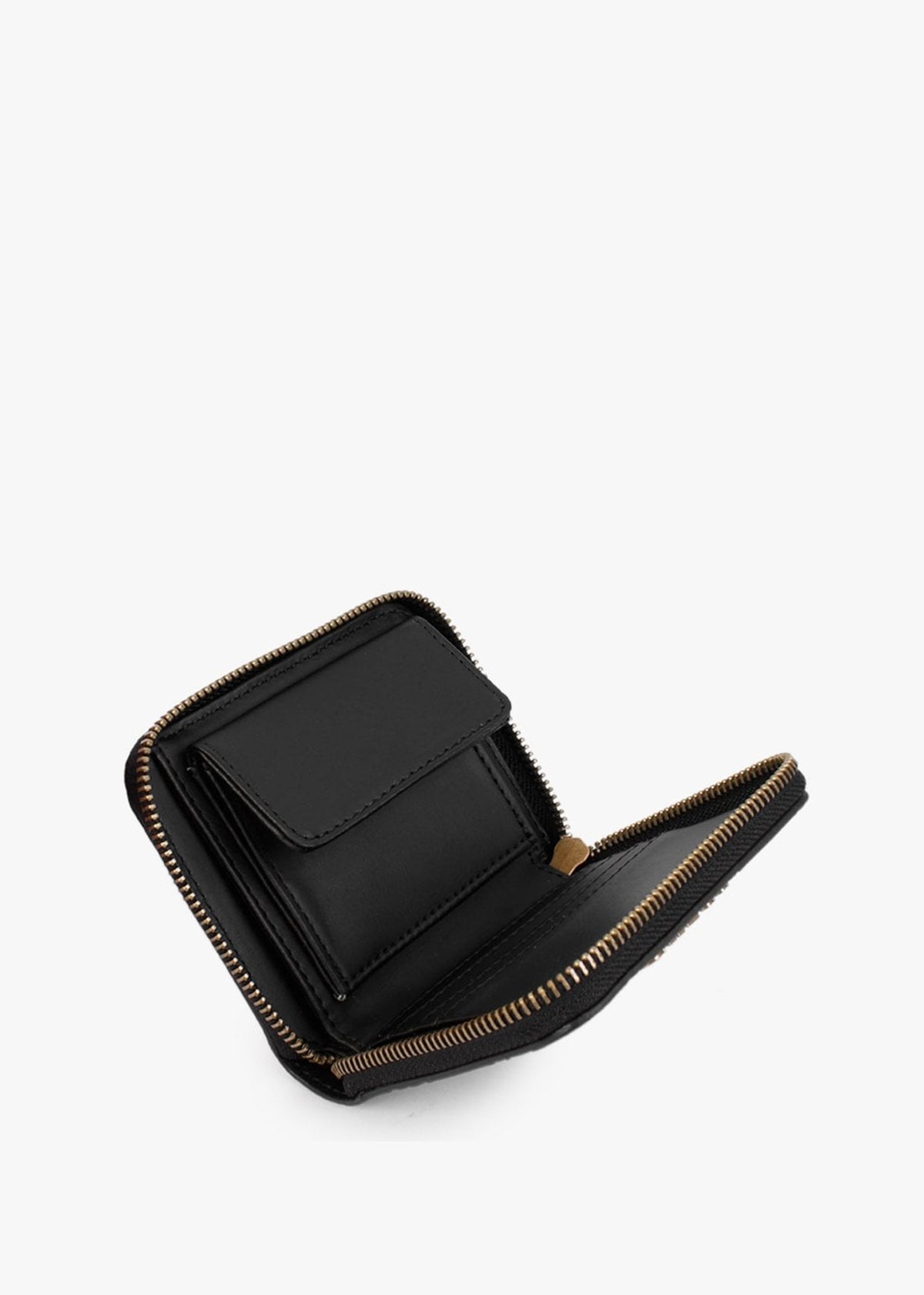 Small G Vibe Logo Stamp Black Zip Around Wallet