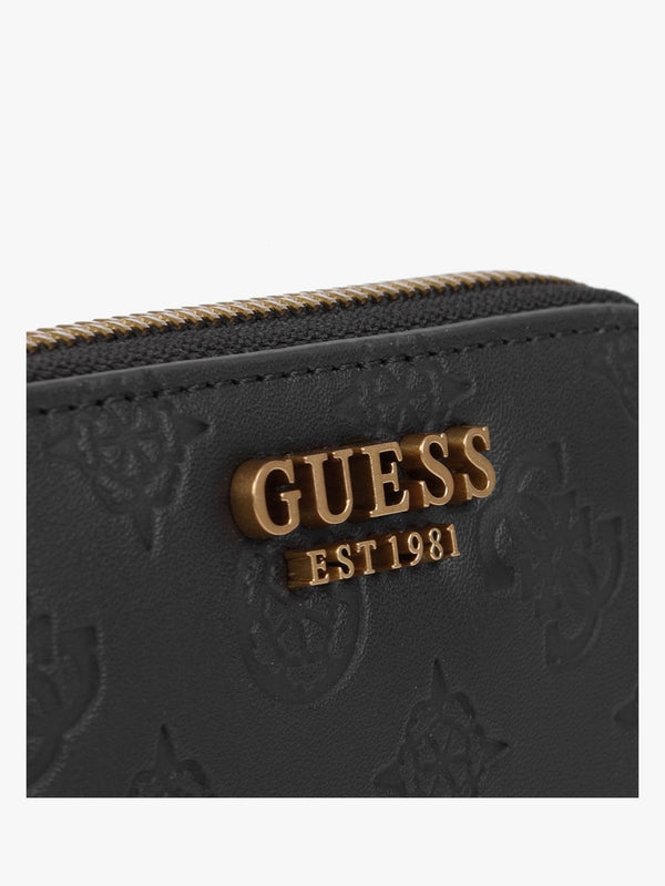 Small G Vibe Logo Stamp Black Zip Around Wallet