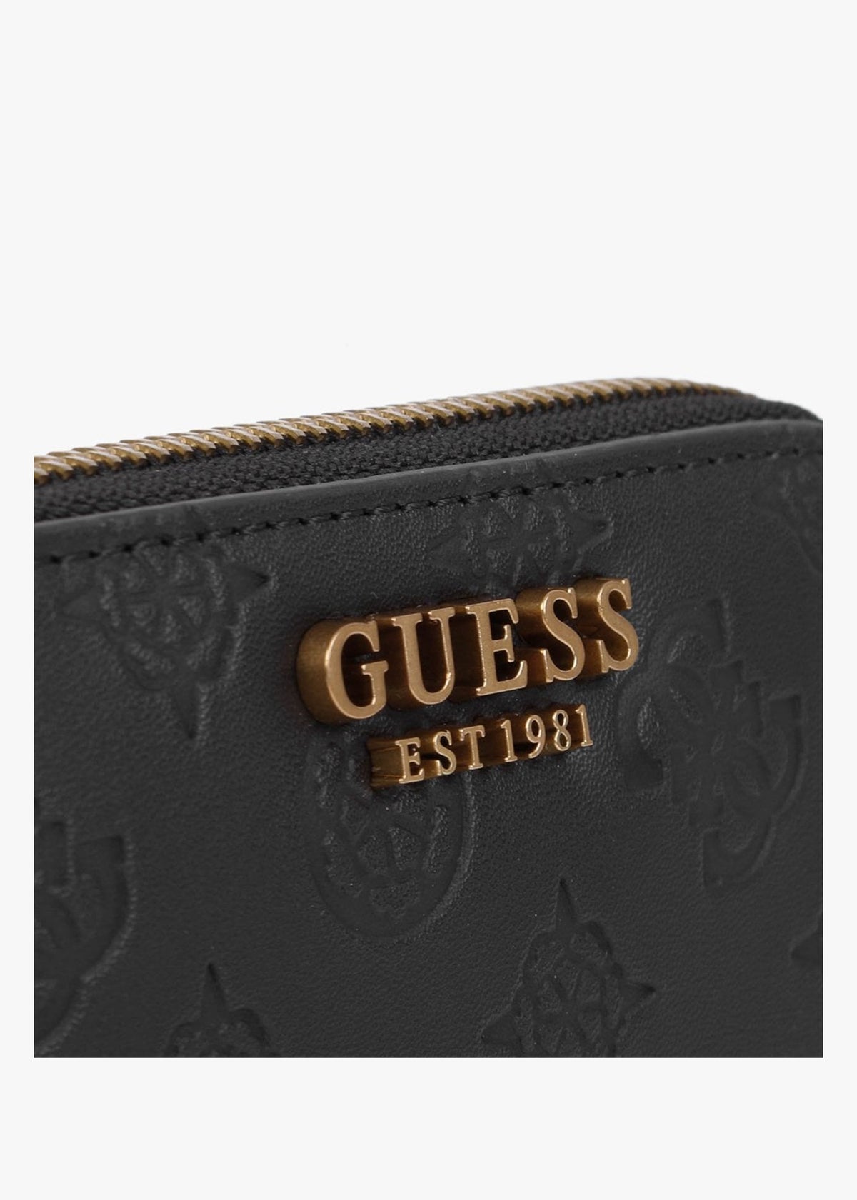 Small G Vibe Logo Stamp Black Zip Around Wallet