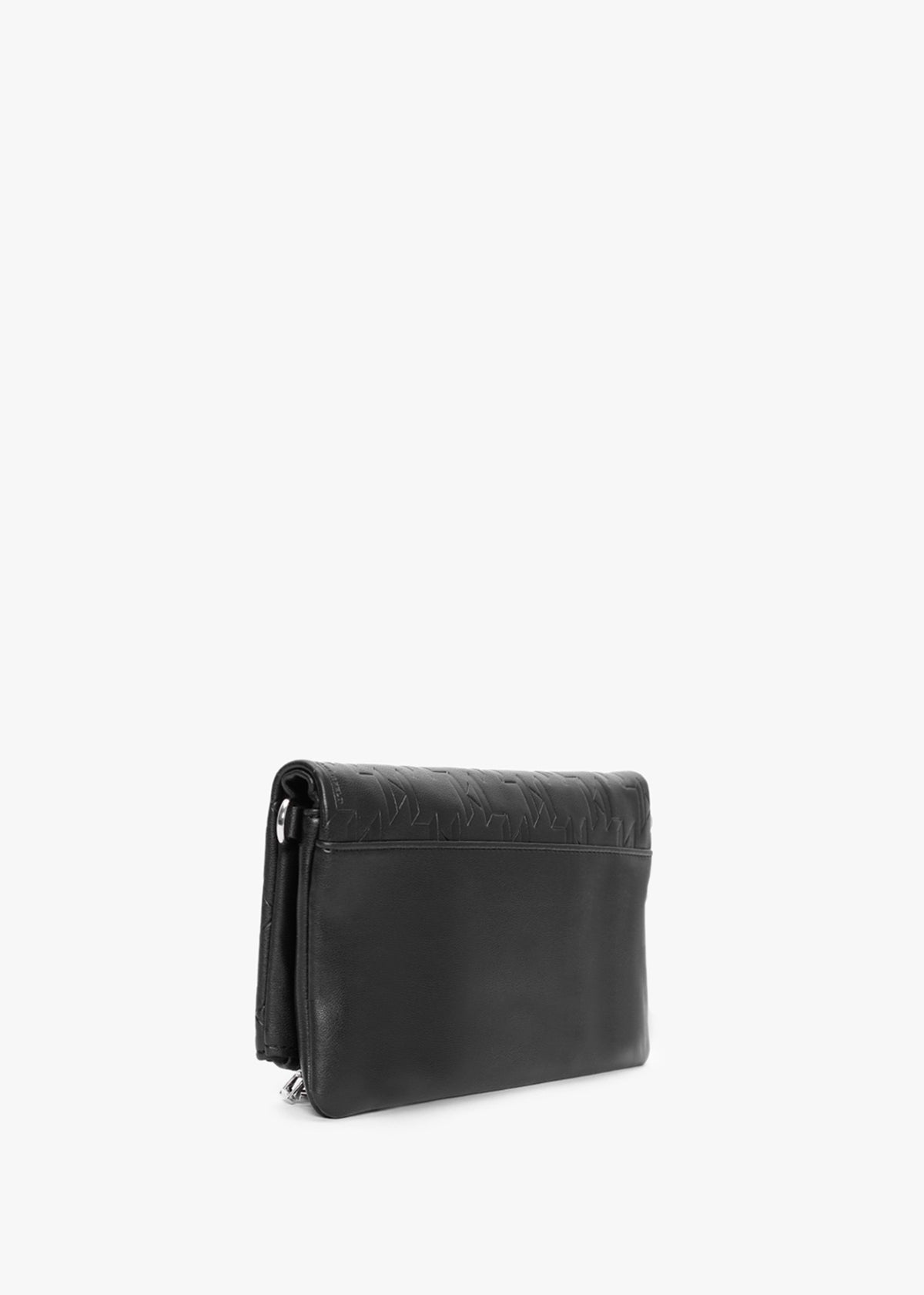 K/Kushion Monogram Embossed Black Wallet On A Chain