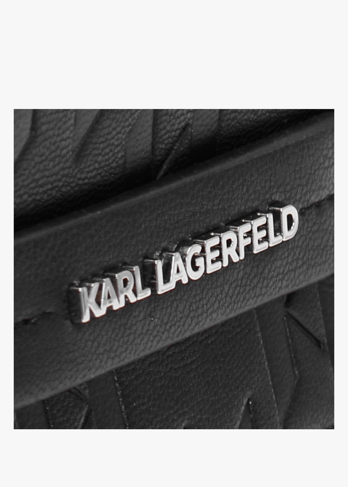 K/Kushion Monogram Embossed Black Wallet On A Chain