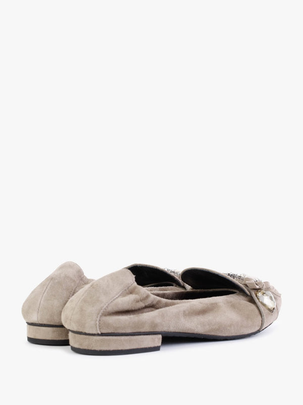 Malufik Camello Suede Ballerina Pumps