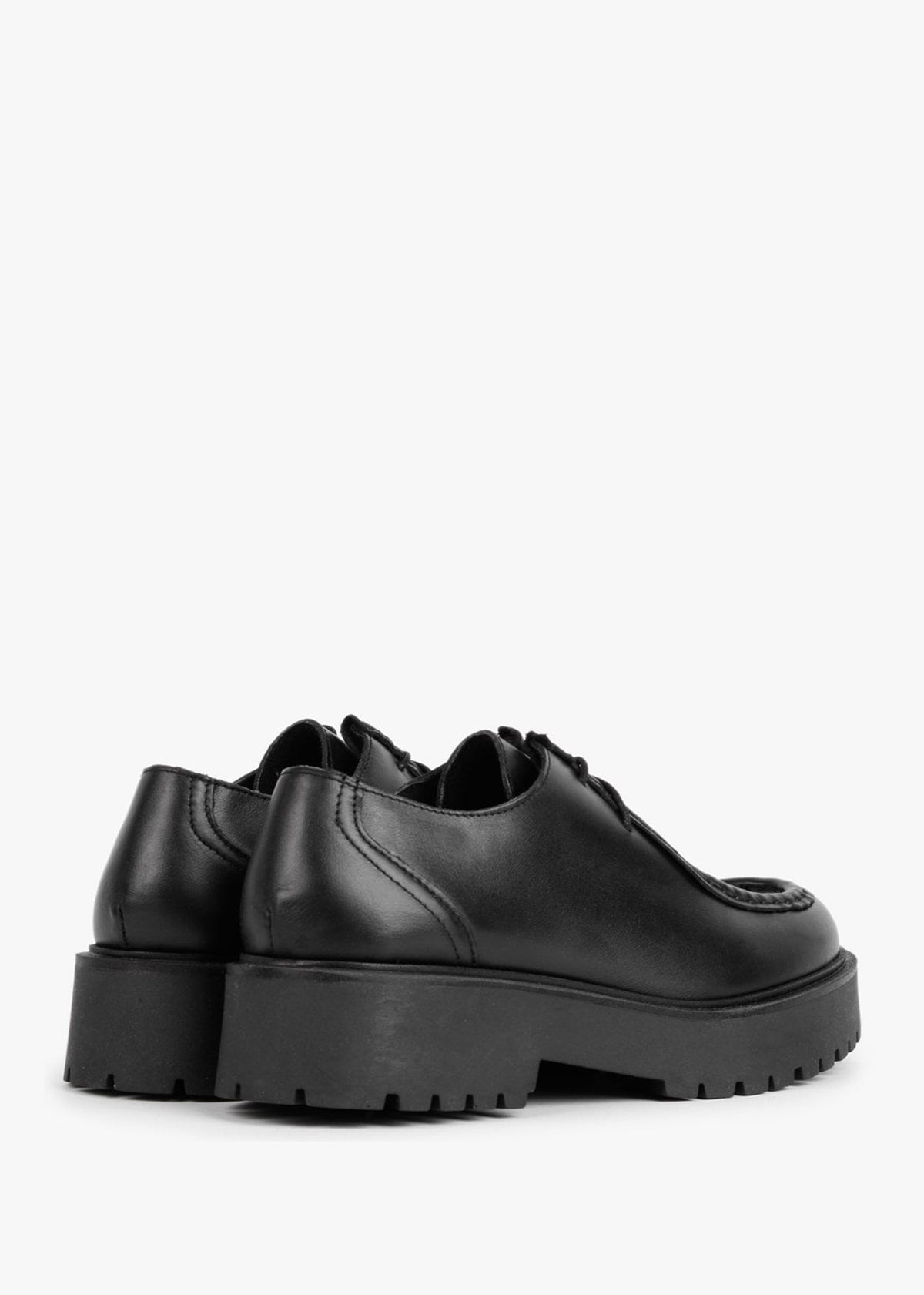 Lally Black Leather Lace Up Wallabee Shoes