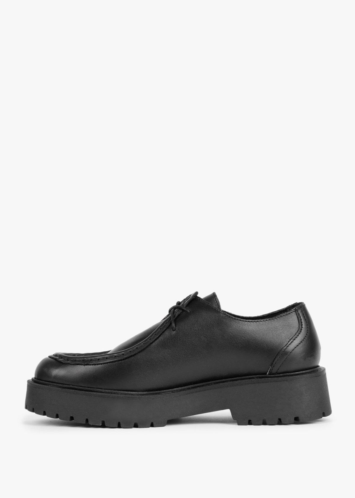 Lally Black Leather Lace Up Wallabee Shoes