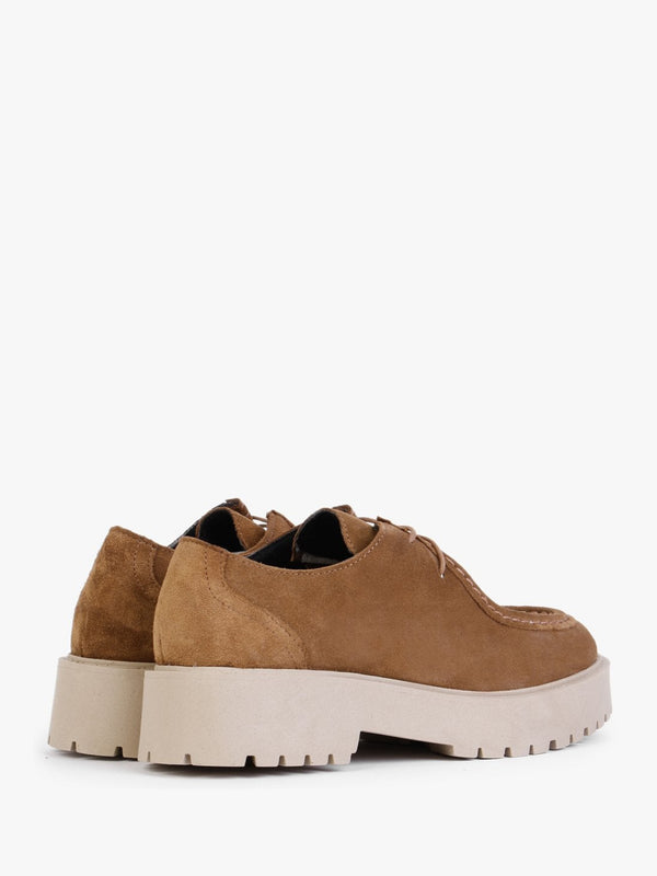 Lally Tan Suede Lace Up Wallabee Shoes