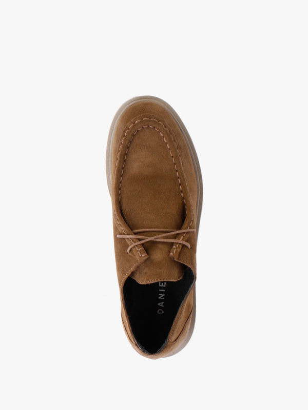 Lally Tan Suede Lace Up Wallabee Shoes