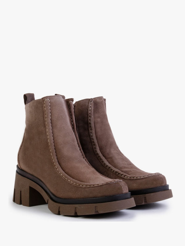 Leamy Taupe Suede Ankle Boots