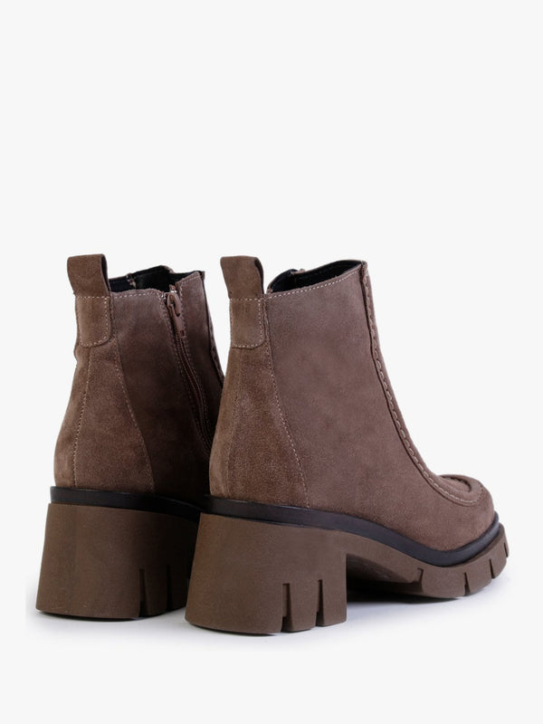 Leamy Taupe Suede Ankle Boots