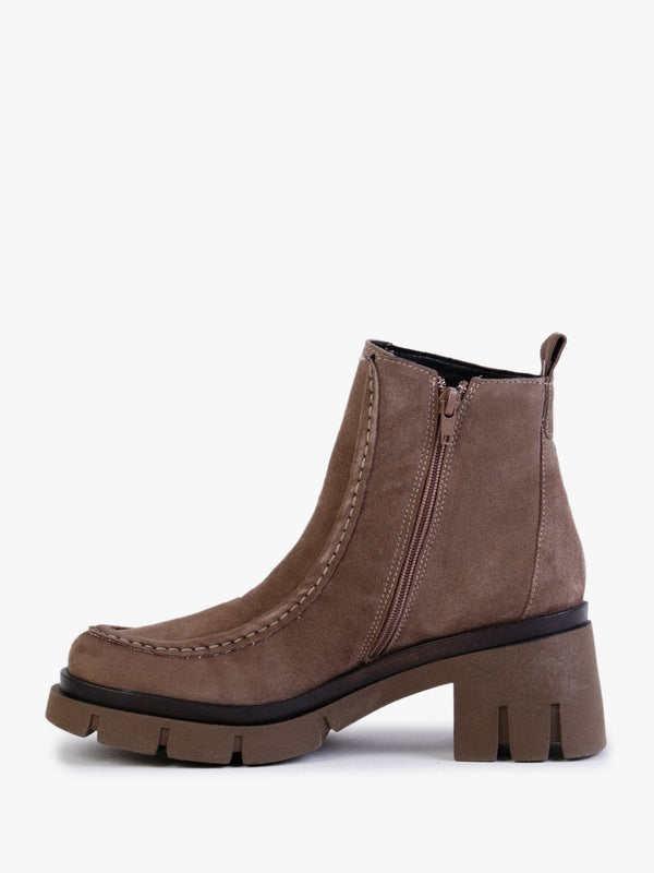 Leamy Taupe Suede Ankle Boots