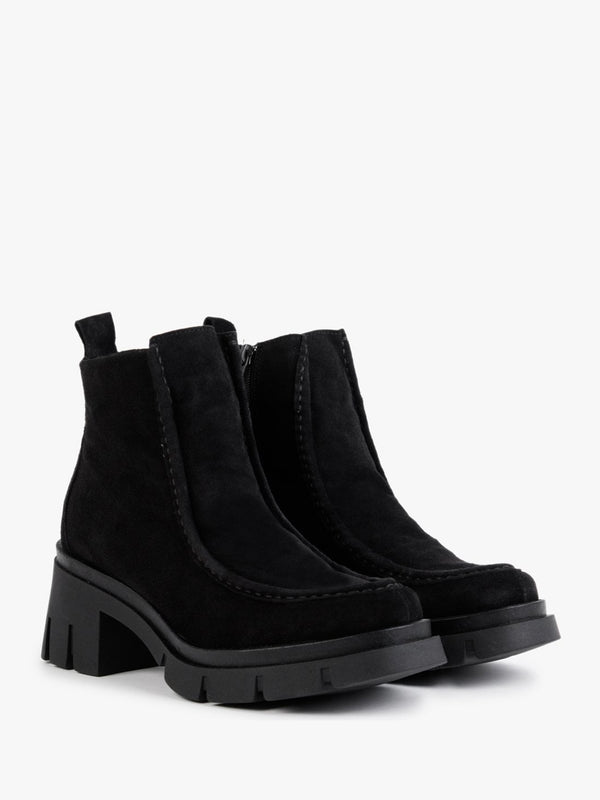 Leamy Black Suede Ankle Boots