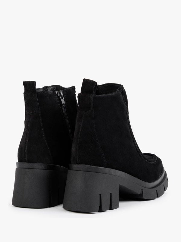 Leamy Black Suede Ankle Boots